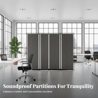 Foldable Sliding Folding Partition Movable Accordion Partition Sound-Insulating Room Divider Portable for Homeowners, Office Workers, Event Planners, Bedroom, Balcony, Studio Apartment, Exhibition