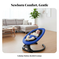 Automatic Rocking Electric Baby Bouncer Anti-Rollover Design Infant Rocker Adjustable Recline 5-Point Harness for Newborns, Infants, New Parents, Sleep Time, Nursery, Bedroom, Living Room