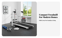 Multi-Function Manual Treadmill Quiet Operation Multifunction Treadmill Shock Absorption Folding Walking Pad Compact Design for Beginners, Home, Apartment