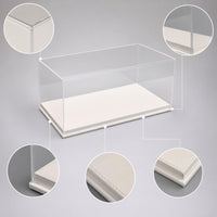 1:18 Scale Model Car Acrylic Display Case with Leather Base Dustproof Cover
