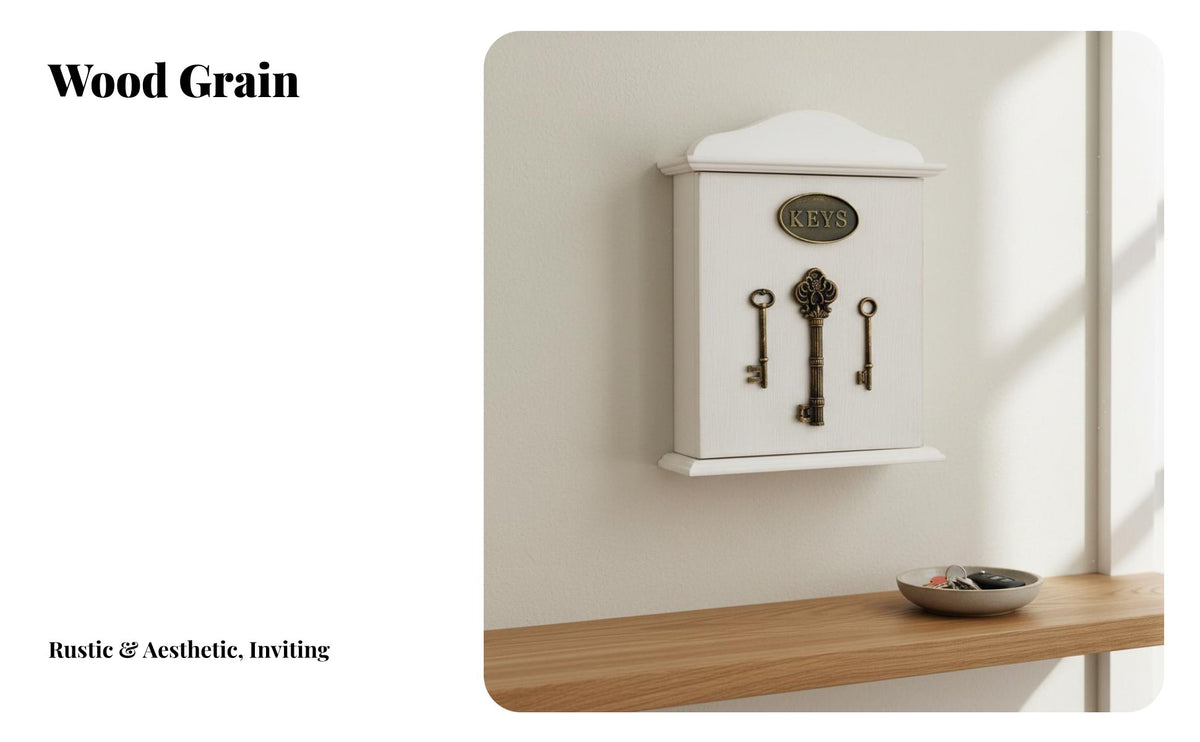 Retro Design Decorative Key Box 6 Hooks Household Storage Easy Installation House Decoration Handmade for Homeowners, Decor Enthusiasts, Families, Entryway, Hallway, Office, Kitchen