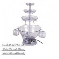 Cascading Wine Fountain 3-Tier Design Tiered Wine Fountain Transparent Party Accessory Clear