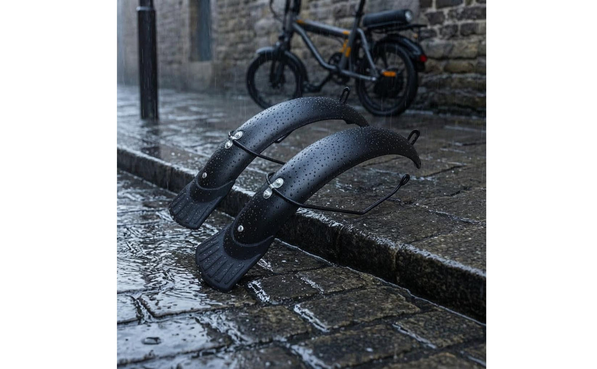 2 Pieces Mounting Brackets 14 Inch Bike Mudguards Rounded Ends Mudguard Set Black