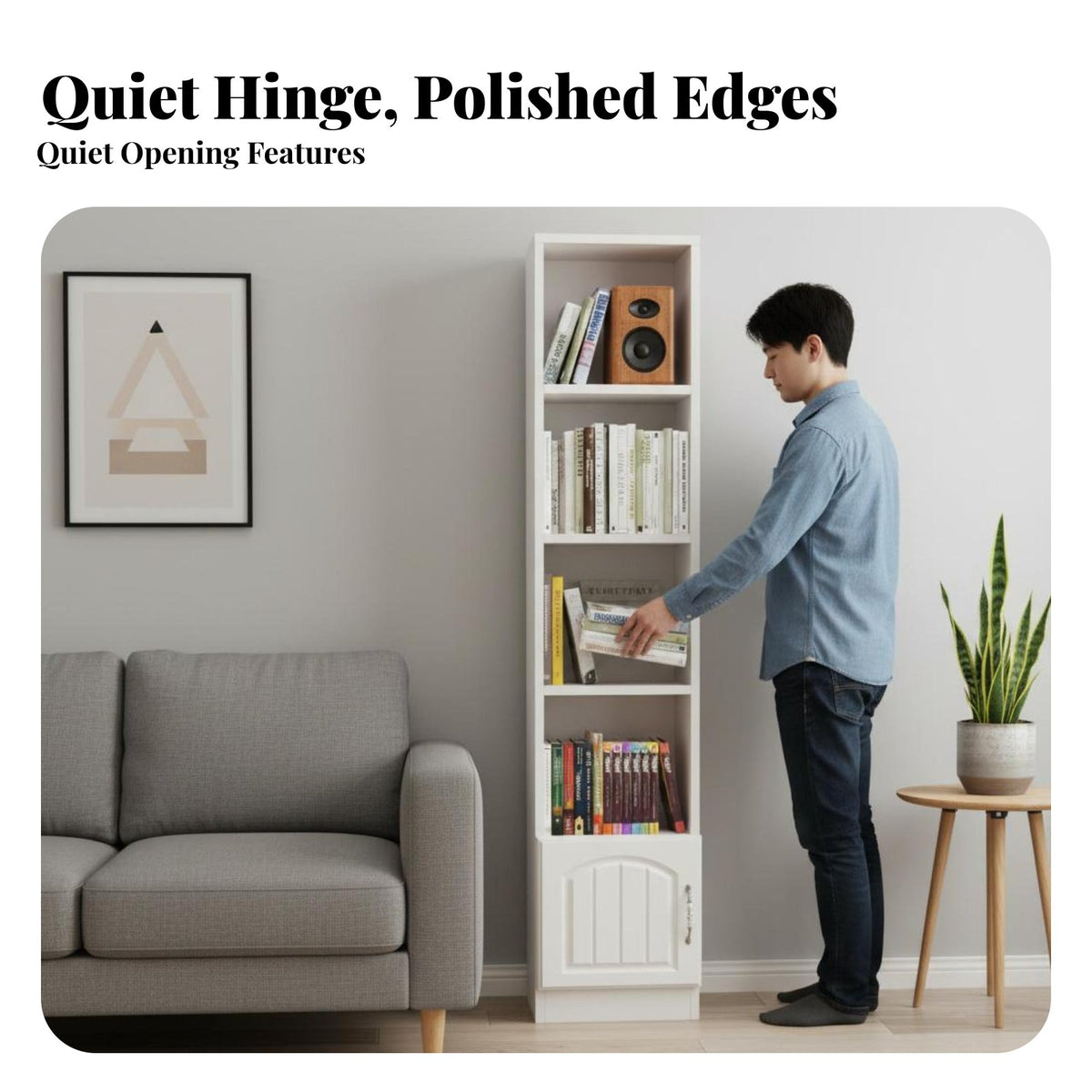 Optional Cabinet Doors Unobstructedstanding Shelving Unit with Cabinets Multi-Functional Bookshelf Large Capacity Bookcase Sturdy Construction for Families, Book Lovers, Homeowners, Living Room, Study, Home Office, Bedroom