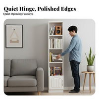 Optional Cabinet Doors Unobstructedstanding Shelving Unit with Cabinets Multi-Functional Bookshelf Large Capacity Bookcase Sturdy Construction for Families, Book Lovers, Homeowners, Living Room, Study, Home Office, Bedroom