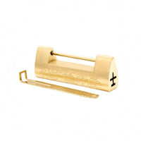 Engraved Scrollwork Brass Sliding Lock Traditional Pattern Antique Bronze Lock Looped Key Gate Sliding Bolt
