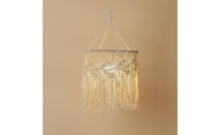 Bohemian Lamp Shade with Tassels Woven Macrame Lampshade Handmade Boho Pendant Light Cover Decorative for Cafe