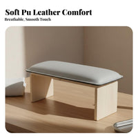 Adjustable Height Butterfly Nail Arm Rest Stable Solid Wood Base Foldable Manicure Arm Rest Comfortable Padding for Beginners, Beauty Studio