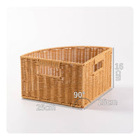 Woven Corner Basket Side Cutout Handles Corner Storage Basket Uncovered Top