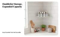 No-Drill Installation Suction Cup Triangle Shelf Space Saving Corner Organizer Waterproof and Rustproof Wall Rack Raised Guardrail for Renters, Homeowners, Families, Kitchen, Bathroom, Shower