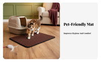 Non-Slip Backing Double Layer Cat Litter Mat Scratch Resistant Double Layer Litter Mat Easy to Clean