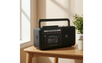 Built-in Handle Radio Cassette Recorder Rounded Edges Portable Cassette Recorder Manual Controls