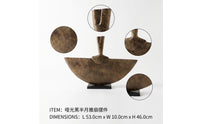 Half-Moon Fan Sculpture Modern Sculpture with Rectangular Base Minimalist Sculptural Decorative Piece for Interior Stylists, Art Collectors, Office