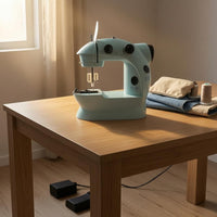 Mini Desktop Sewing Machine Top Thread Guide Tabletop Sewing Machine Home Appliance Electric Light Blue