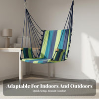 Soft and Comfortable Material Swing Chair Strong Load-Bearing Padded Swing Chair with Spreader Bar Portable Hanging Seat Long-Lasting Construction for Students, Children, Dormitory, Bedroom, Living Room, Reading