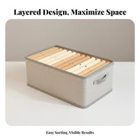 Compartment Storage Box Stackable Compartmentalized Pants container With Handle