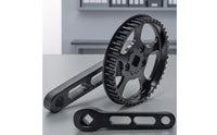 Bike Crankset with Guard Plate Low-Maintenance Belt Drive Crankset High Strength Crank Arm Set for Kids