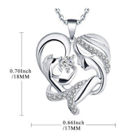 Micro-Inlay Zircon Mom and Baby Embrace Necklace Two-Tone Design Mother's Love Necklace for Mothers, New Moms, Women