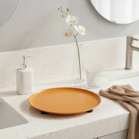 Metal Tray with Feet Low-Profile Decorative Metal Tray for Countertop