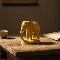 Wooden Elephant Figurine Handmade Elephant Figurine with Base Compact Car Interior