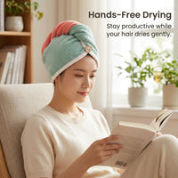 Microfibre Towel Wrap for Women, Super Absorbent Turban for Adults, Lightweight Fleece Post Bath 25 x 60 cm
