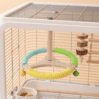 Steering Wheel Perch Toy with Rotating Elements, Multi-Level Bird Perch Stand for Beak Grinding and Engagement, Small Medium Bird