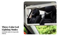 LED Car Vanity Mirror Built-in Battery Lighted Car Makeup Mirror for Commuters