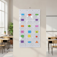 Pocket Chart with Clear Pockets Polka Dot Hanging Pocket Simple to Hang to Hang for Teachers, Homeschoolers, Homeschool, Playroom