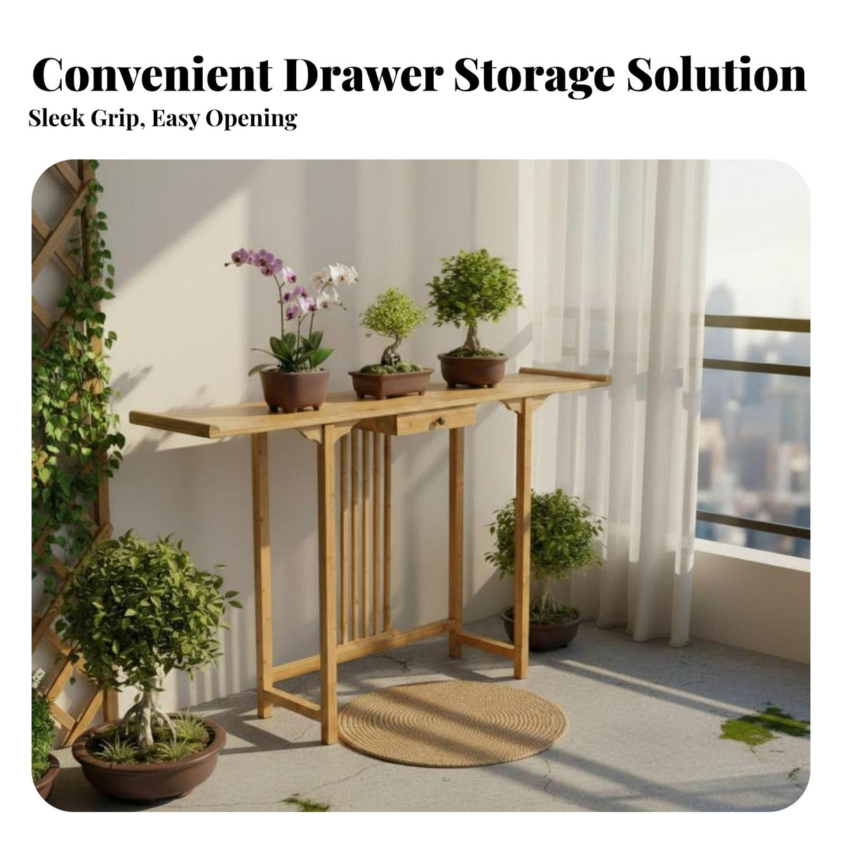 New Chinese & design Narrow Hallway Table Floor-Standing Narrow Altar Table extended Long Plant Stand Multifunctional Design for Homeowners, Apartment Dwellers, Interior Designers, Balcony, Entryway, Living Room, Hallway