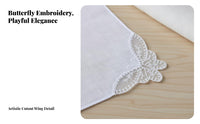 White Handkerchief Delicate Design DIY Craft Handkerchief Vintage Design Embroidered Hanky for Crafters, Tie-Dyeing, Embroidery, Weddings