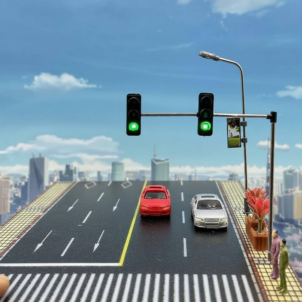 DIY HO Scale Traffic Light Miniature 1:87 Traffic Light Realistic Design 1:87 Model Indicator Easy to Install