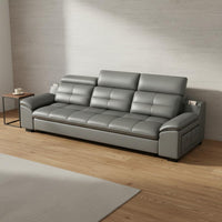 Multifunctional Sleeper Sofa Zero Wall Clearance Leather Convertible Sofa with USB Adjustable Headrests Pull out Couch Bed for Apartment Dwellers