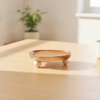 Elevated Serving Tray Low-Profile Tray with Feet Footened Wooden Serving Platter for Dining Table