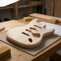 Unfinished Guitar Body Pre-Cut ST Guitar Made-to-Order Body Part for Luthier, Instrumentalists