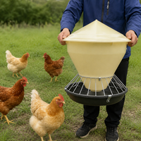 Automatic Chicken Feeder, 50cm Wet Weather Poultry Feeder, 60kg Large Capacity Outdoor Feed Trough for Duck & Goose