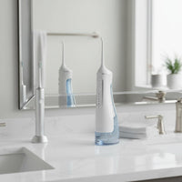 4 Cleaning Modes Portable Water Flosser IPX8 Waterproof Rechargeable Oral Flosser 360° Rotating Nozzle Teeth Cleaner Easy to Clean for Home, Travel