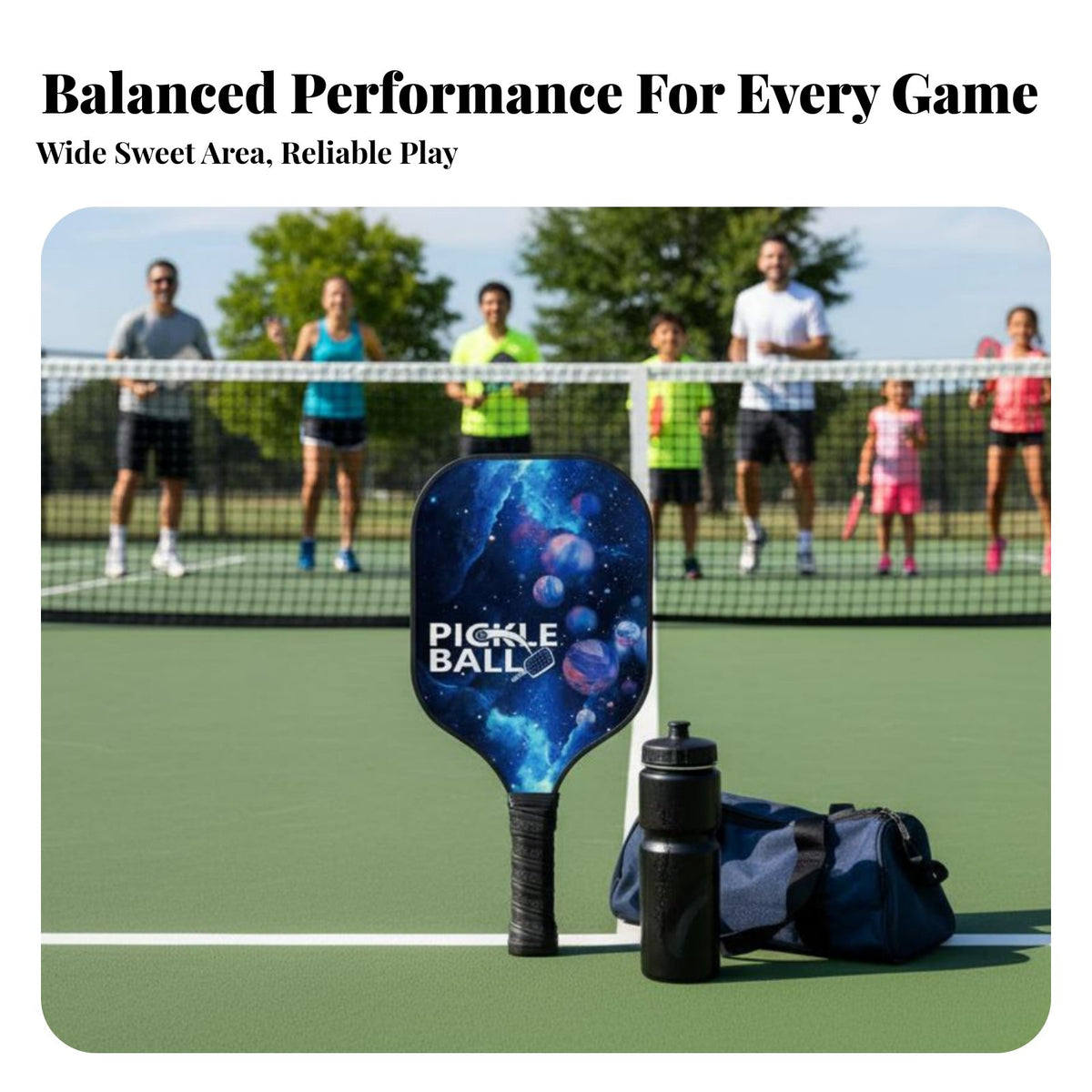 Pickleball Paddle Set Anti-Slip Grip Pickleball Paddle Sports Equipment Lightweight Sweat Absorbent for Children, Training