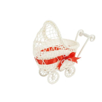 Carriage-styleStyle Woven Basket Plastic Rattan-Like Stroller Shaped Basket