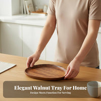 Irregular Walnut Wood Tray Versatile Walnut Wood Platter Multifunctional Irregular Shape Fruit Plate for Restaurant, Coffee Table