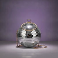 Spherical Clutch Bag Mirrored Disco Ball Purse Shimmering for Parties, Weddings