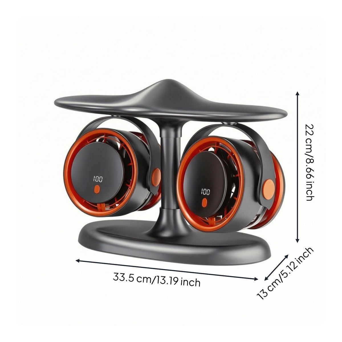 twinHead Fan Compact Double Head Fan Quiet for Office Workers