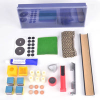 Plastic Storage Case Cue Tip Repair Kit Clear Lid Pool Cue Tip Repair Kit Assorted Accessories Sports Equipment Abrasive Pads