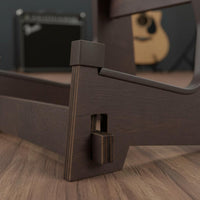 Safeguarding Padding Wooden Electric Guitar Stand Stable Design Wooden Floor Guitar Rack Easy Assembly Portable Triangular Frame Instrument Stand Space-Saving for Guitarists