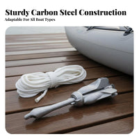 Carbon Steel Boat Anchor Foldable Design Folding Grapnel Anchor Easy Storage Portable for Paddleboarders, Fishing, Kayaking
