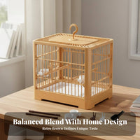 Easy to Clean Parakeet Enclosure Includes Accessories Small Bird Enclosure Long-Lasting Portable Bird Carrier Slide-out Tray
