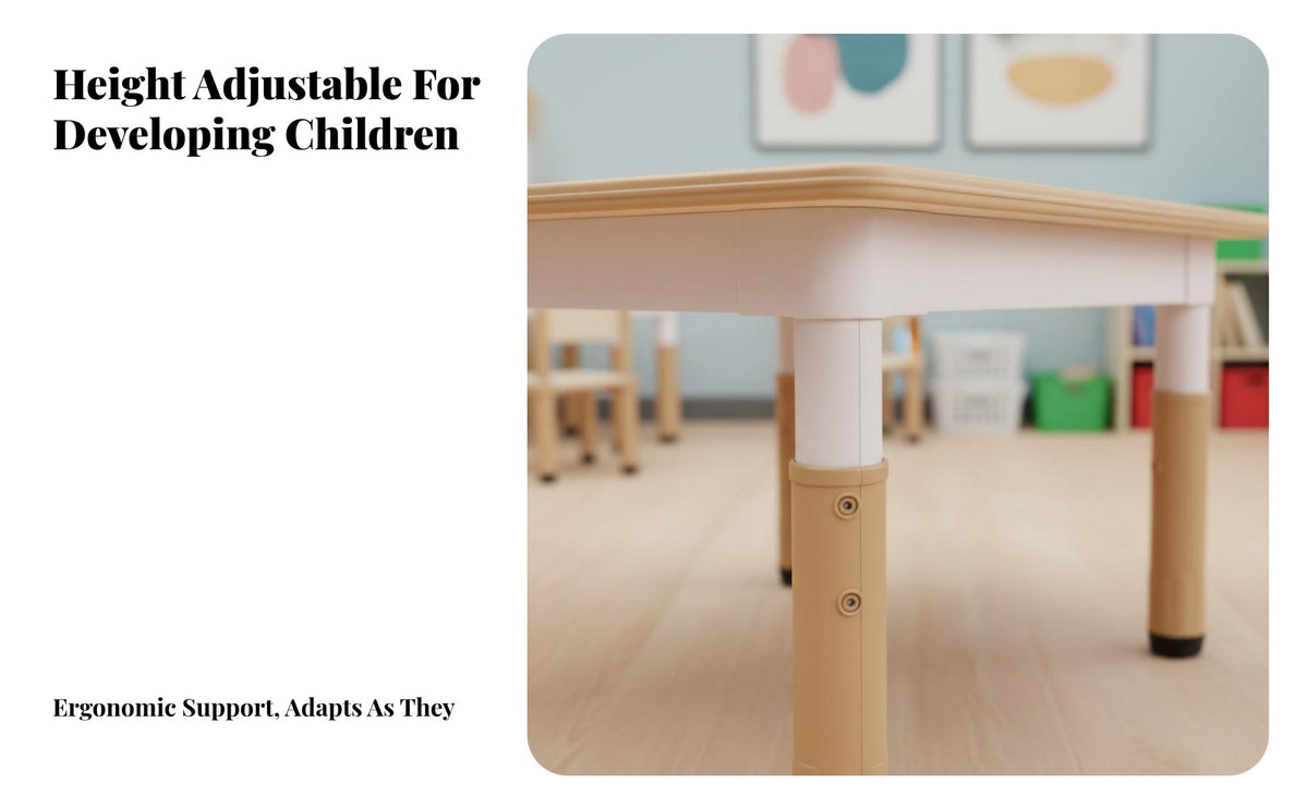 Kids Table and Chair Set Doodle-Able Surface Adjustable Kids Study Table Set Wipe-Clean Desktop for Young Children, Teachers, Creative Activities