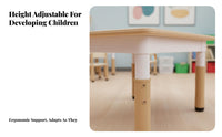 Kids Table and Chair Set Doodle-Able Surface Adjustable Kids Study Table Set Wipe-Clean Desktop for Young Children, Teachers, Creative Activities