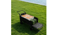 All Terrain Cart with Adjustable Backrest Heavy Duty Reclining Cart Easy to Store Folding Wagon Compact for Campers, Outdoor Enthusiasts, Camping, Picnics, Beach