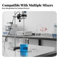 Corrosion Resistant Turbine Stirrer Paddle Durable 2-Blade Pitched Impeller Easy to Clean Stirring Rod for Chemical Engineers, Researchers, Industrial Workers, Laboratory, Scientific Experiments