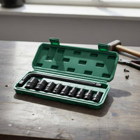 10 Pieces 1/2 Inch Drive Shock-Resistant Socket Set High Power 1/2-Inch Drive Socket Set Heat Treated Prevents Rounding
